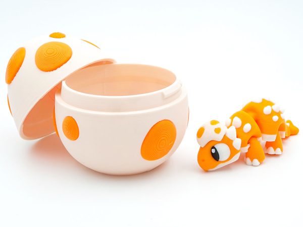Set Dinozaur + Ou de Dinozaur, Baby Ankylosaurus, Figurina Articulata, 3D