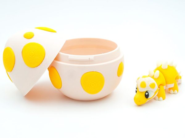 Set Dinozaur + Ou de Dinozaur, Baby Stegosaurus, Figurina Articulata, 3D