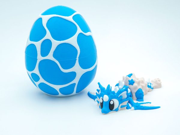 Set Mini Dragon de Mare + Ou de Dragon, Figurina Articulata, 3D