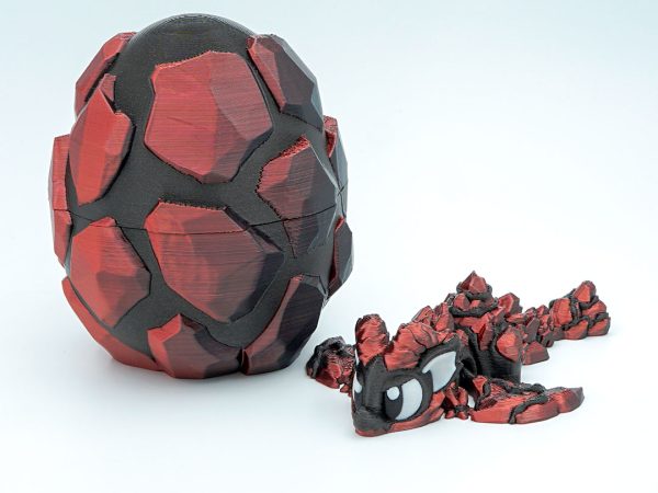 Set Mini Dragon de Lava + Ou de Dragon, Figurina Articulata, 3D