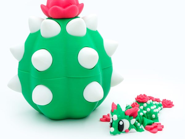 Set Mini Dragon Cactus + Ou de Dragon, Figurina Articulata, 3D